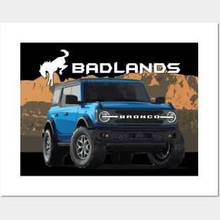 Bronco Badlands 6th Gen Velocity Blue Posters and Art